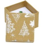 Šperky4U Vánoční dárková krabička na prsten/náušnice - stříbrný motiv KR0367-SI – Zboží Mobilmania