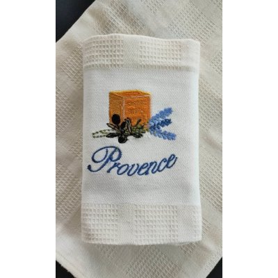 Top textil Provence Žlutá kostka 50x70 krémová – Zboží Mobilmania