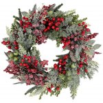 HK VDP Věnec ZMRZLÉ PLODY s cedrem, plast, zelená/červená, 55 x 55 x 15 cm ks – Hledejceny.cz