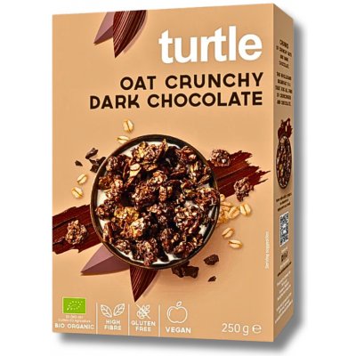 Turtle ovesné musli s hořkou čokoládou bezlepkové Bio 250 g – Zboží Dáma