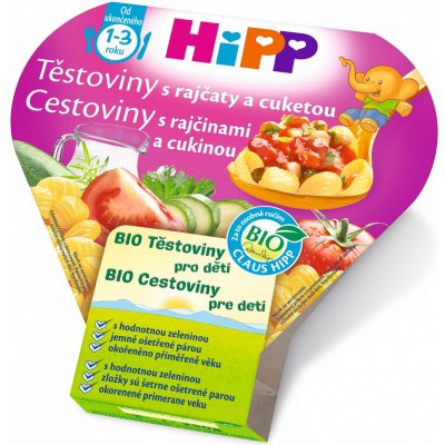 HiPP BIO Těstoviny s rajčaty a cuketou 250 g