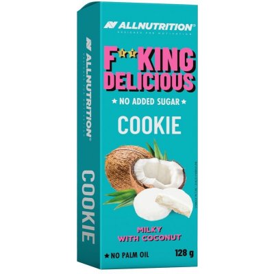 AllNutrition F**king Delicious Cookie mléčná čokoláda/kokos 128 g – Zboží Dáma