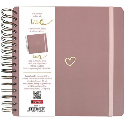 BALOUŠEK TISK Scrapbook Luxi, 210 × 210 mm, lamino, starorůžové – Zboží Živě