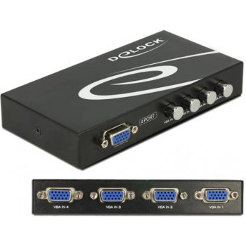 Delock 87635 VGA Switch 4-portový, manuální, obousměrný