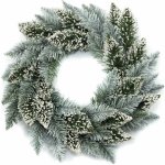 Aga Vánoční věnec Bílý 50 cm – Zboží Dáma