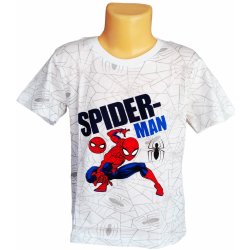 Eplusm chlapecké tričko SPIDERMAN s pavučinou krátký rukáv bílé