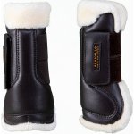 ACAVALLO Kamaše přední s beránkem Eco leather Eco wool ČERNÁ – Zboží Dáma