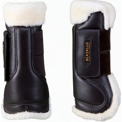 ACAVALLO Kamaše přední s beránkem Eco leather Eco wool ČERNÁ – Zboží Dáma