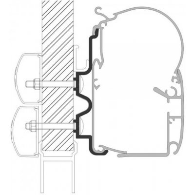 Adaptér Dometic pro nástěnné markýzy PW 1100, 1500 na Hymer Camp Délka: 4,5 m – Hledejceny.cz