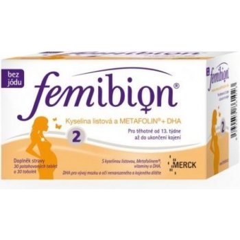 FemiBion 2 bez jódu 30 tablet + 30 tablet