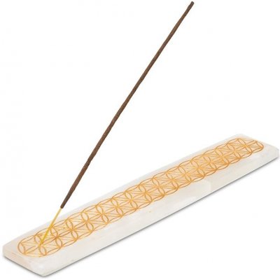 Mani Bhadra stojánek na vonné tyčinky Květ života selenit 25 x 4 cm – Zboží Dáma
