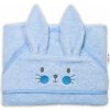 Osuška pro miminko Baby Nellys froté osuška s kapucí 80 x 80 cm Cute Bunny modrá