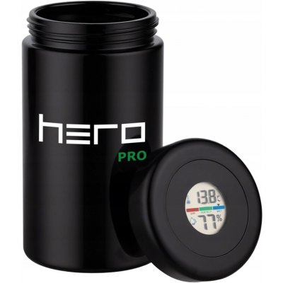 HERO Skleněná dóza s vlhkoměrem na bylinky černá 500 ml – Hledejceny.cz