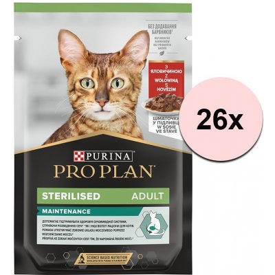 Pro Plan Cat STERILISED MAINTENANCE hovězí 26 x 85 g – Zboží Mobilmania