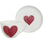 by inspire porcelánová snídaňová sada Heart A červenobílá 2 ks – Hledejceny.cz