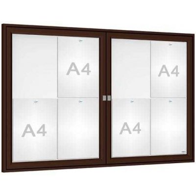 PROCITY Venkovní elegantní vitrína Tradition, 8 x A4 dvoukřídlá, hnědá – Zboží Živě