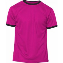 Nath Funkční tričko na sport s kontrastními lemy 100% polyester růžová fuchsiová fluorescentní černá