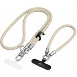 Šňůrka na telefon Tech-Protect C10S Crossbody 114 cm + na zápěstí 31 cm – béžovo-titanová – Zboží Živě