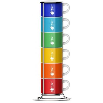 Bialetti porcelánových hrnků se stojanem Hrnek na kávu BIALETTI Color 6 x 60 ml – Zboží Mobilmania