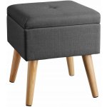 Tectake 403976 taburet elva čalouněný - lněný vzhled s úložným prostorem - tmavě šedá – Zboží Dáma