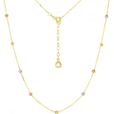 Gemmax Jewelry Řetízkový zlatý zdobený barevnými korálky GLNCN-48-33331 – Zboží Mobilmania