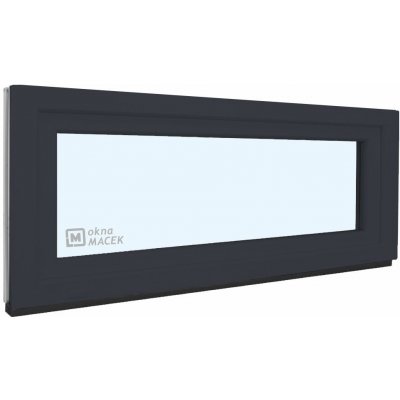 KNIPPING Plastové okno - 70 AD, 1500x600 mm, S, antracit Sklo: čiré, Barva, imitace: antracit/bílá (jednostranně)