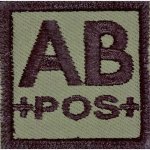 Nášivka: Krevní skupina AB POS | olivová | černá – Hledejceny.cz
