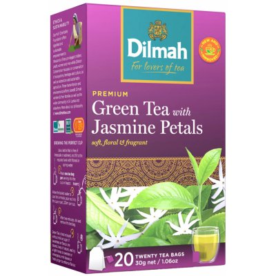 Dilmah Gourmet Jasmine Petals čaj zelený s jasmínovými květy 20 x 1,5 g – Zbozi.Blesk.cz