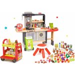Smoby Set restaurace s elektronickou kuchyňkou Chef Corner Restaurant a zmrzlinový vozík s hamburgery a nákupní taška s potravinami – Zbozi.Blesk.cz