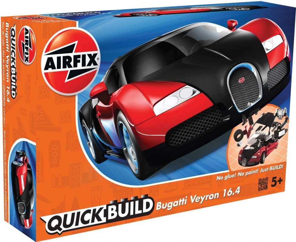 AIRFIX Quick Build auto J6020 Bugatti Veyron červená