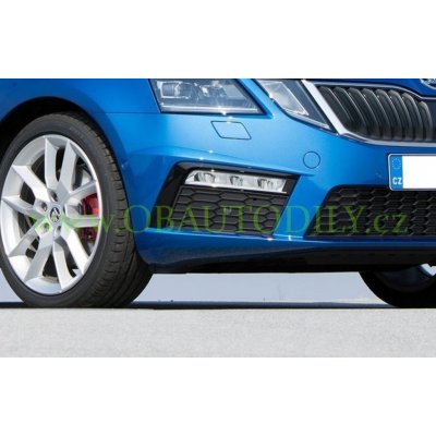 ŠKODA OCTAVIA III RS facelift-ROHOVÁ CLONA PŘEDNÍHO NÁRAZNÍKU original - pravá 5E0853794 041