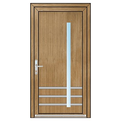 OknaDvereNaMiru.cz Vchodové dveře INOX 1434 ořech 90 x 215 cm – Zboží Mobilmania