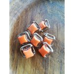 Knoflík plastový s rámečkem oranžový – Zboží Dáma