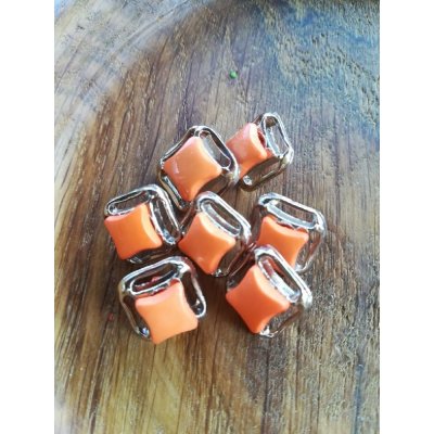 Knoflík plastový s rámečkem oranžový – Zboží Dáma