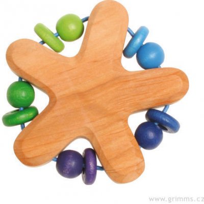 Grimm's Dřevěné s perličkami a kroužky modro-zelená – Zboží Mobilmania