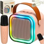 KIK KX3379 Karaoke Bluetooth reproduktor 6 W bezdrátový mikrofon růžový – Sleviste.cz
