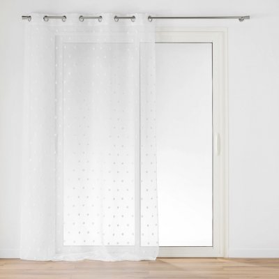 Douceur d'intérieur Okenní záclona s bambulkami, 140 x 240 cm, POMPINOU bílý – Hledejceny.cz
