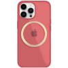 Pouzdro a kryt na mobilní telefon Apple Pouzdro AppleKing lesklý transparentní s MagSafe iPhone 13 Pro - červený