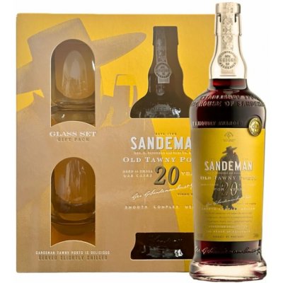 Sandeman Tawny 20y 20% 0,75 l (dárkové balení 2 sklenice) – Zboží Mobilmania
