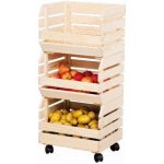 KESPER Stojan na brambory a ovoce, 3 díly, z borovicového dřeva, 37 x 80 x 30 cm 69581 – Zboží Dáma