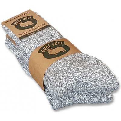 OVČÍ VĚCI ponožky z ovčí vlny 425g sada 2 ks šedé
