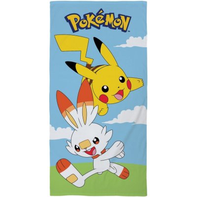 Halantex Plážová osuška Pokémoni Pikachu a Scorbunny 70 x 140 cm – Zboží Mobilmania