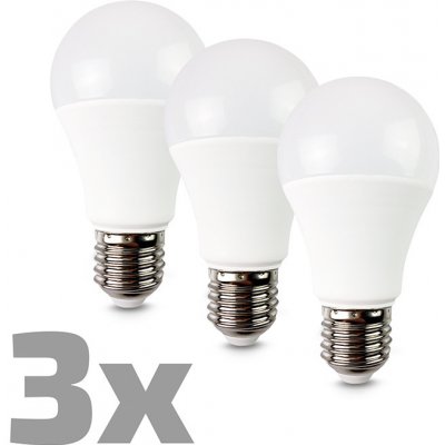 Solight LED žárovka 3-pack, klasický tvar, 10W, E27, 3000K, 270°, 900lm, 3ks v balení WZ529-3P – Zbozi.Blesk.cz