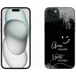 mmCase na iPhone 15 Plus - vtipný text 4 černé pozadí – Zboží Mobilmania