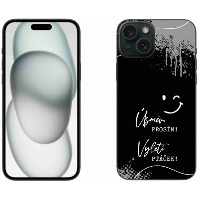 mmCase na iPhone 15 Plus - vtipný text 4 černé pozadí – Zboží Mobilmania