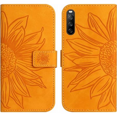 Pouzdro PROTEMIO 53915 ART SUN FLOWER Peněženkové pouzdro s řemínkem Sony Xperia 10 IV 5G žlutý – Sleviste.cz