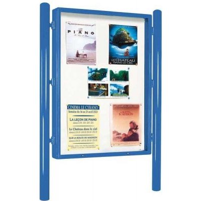 PROCITY Oboustranná vitrína Carrefour 1700x1255 mm, včetně sloupků, modrá | Zboží Auto