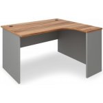 Rauman Rohový stůl SimpleOffice 140 x 120 cm, pravý, ořech vlašský / šedá – Zboží Dáma