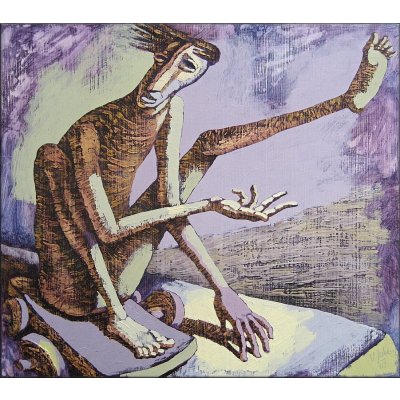 Vít John, Bezstarostná jízda, Malba na plátně, akrylové barvy, 60 x 56 cm – Zboží Mobilmania