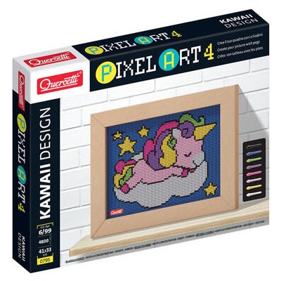 Quercetti Pixel Art 4 Kawaii Unicorn – mozaika z kolíčků